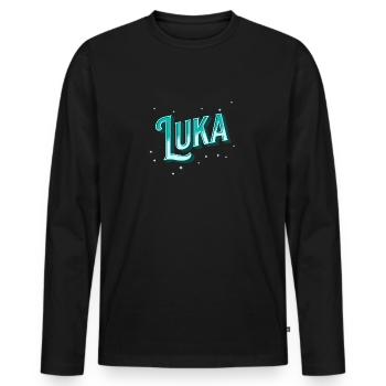 Luka name personalized - Men's Premium Organic Long Sleeve Shirt - black - Front - Nico (187cm)