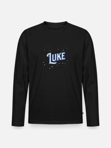 Luke name personalized - Men's Premium Organic Long Sleeve Shirt - black