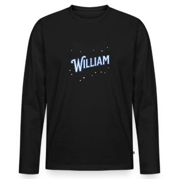 William Namen personalisiert - Männer Premium Bio Langarmshirt - Schwarz - Vorne - Nico (187cm)