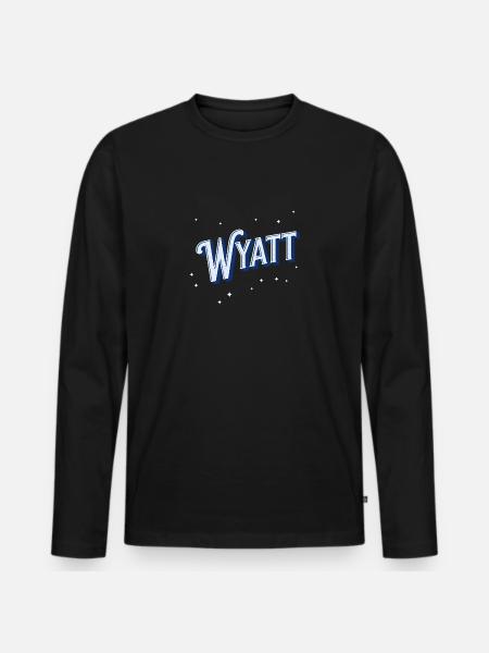 Wyatt Name Personalized - Men's Premium Organic Long Sleeve Shirt - black
