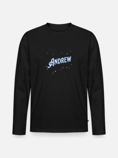 Andrew Name Personalized - Men's Premium Organic Long Sleeve Shirt - black