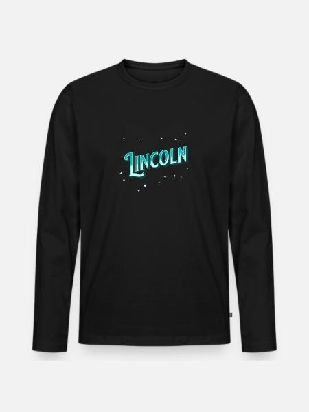 Lincoln names personalized - Men's Premium Organic Long Sleeve Shirt - black