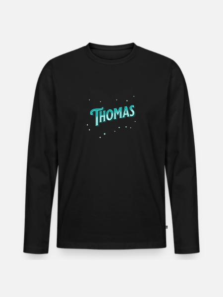 Thomas names personalized - Men's Premium Organic Long Sleeve Shirt - black