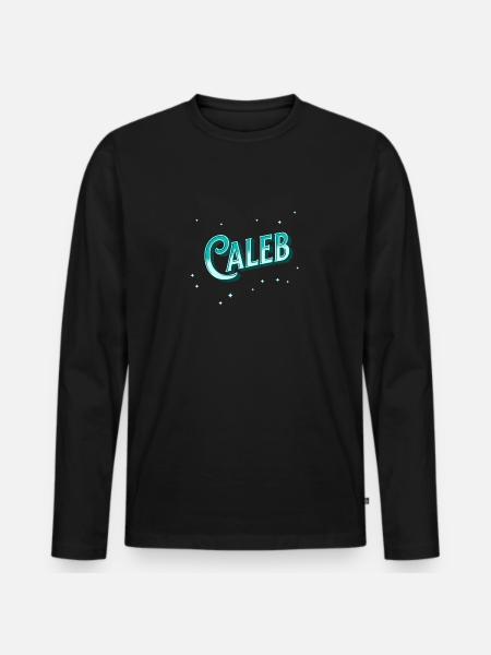 Caleb name personalized - Men's Premium Organic Long Sleeve Shirt - black