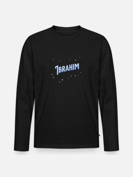 Ibrahim name personalized - Men's Premium Organic Long Sleeve Shirt - black