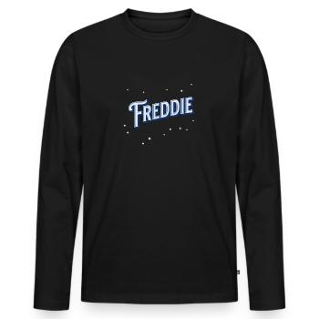 Freddie names personalized - Men's Premium Organic Long Sleeve Shirt - black - Front - Nico (187cm)