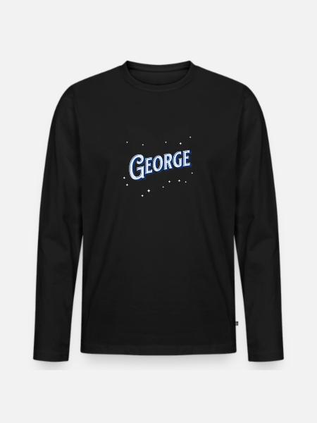 George names personalized - Men's Premium Organic Long Sleeve Shirt - black