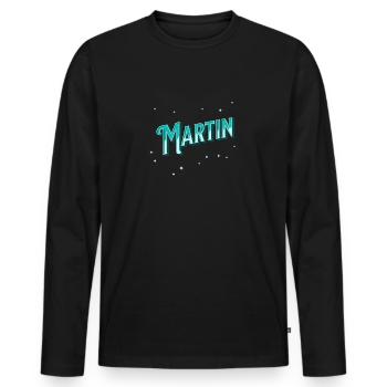 Martin names personalized - Men's Premium Organic Long Sleeve Shirt - black - Front - Nico (187cm)