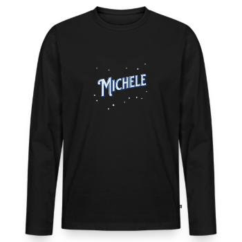Michele name personalized - Men's Premium Organic Long Sleeve Shirt - black - Front - Nico (187cm)