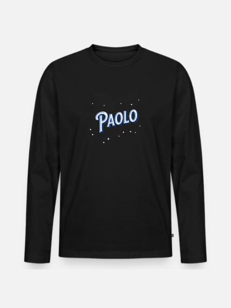 Paolo Name Personalized - Men's Premium Organic Long Sleeve Shirt - black