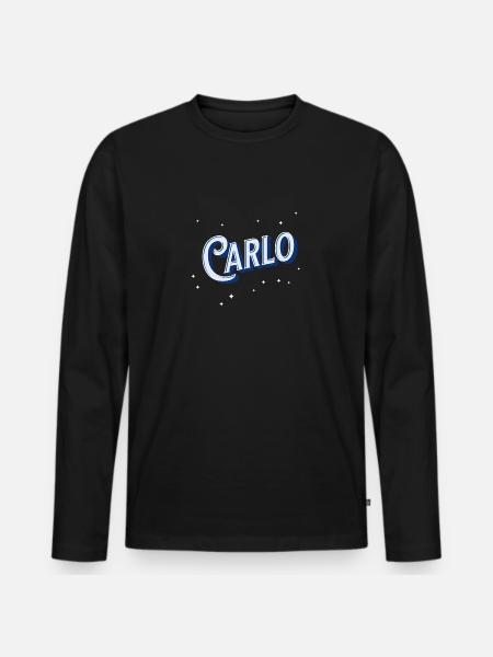 Carlo names personalized - Men's Premium Organic Long Sleeve Shirt - black