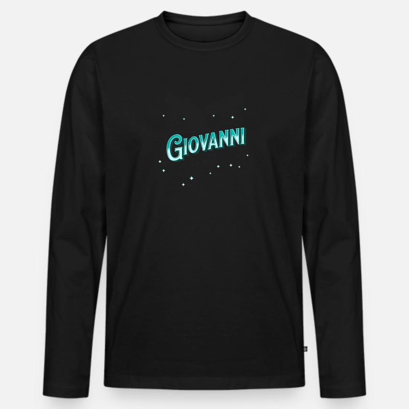 Nome Giovanni personalizzato - Maglia a manica lunga ecologica premium da uomo - nero