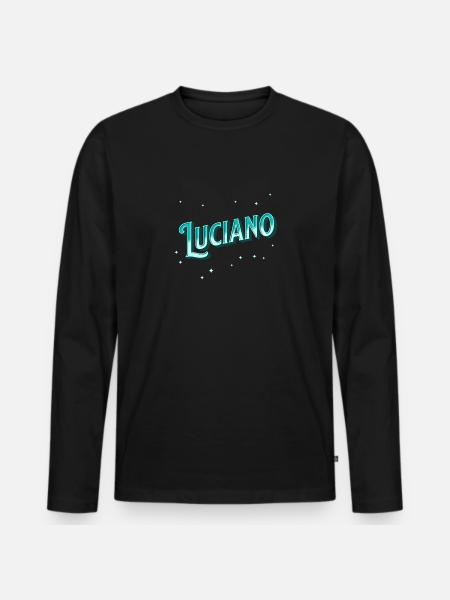 Luciano name personalized - Men's Premium Organic Long Sleeve Shirt - black