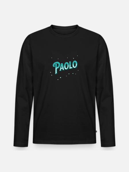 Paolo name personalized - Men's Premium Organic Long Sleeve Shirt - black