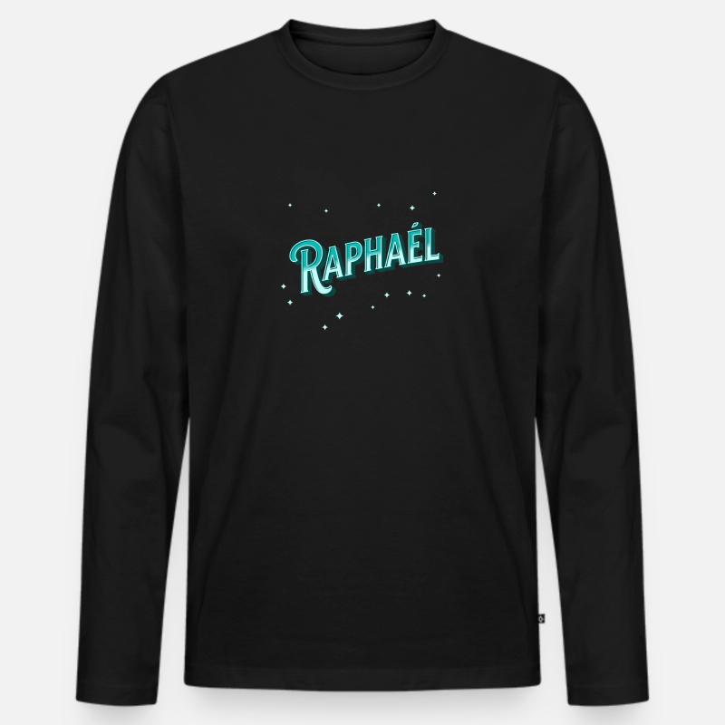 Raphael Namen personalisiert - Männer Premium Bio Langarmshirt - Schwarz