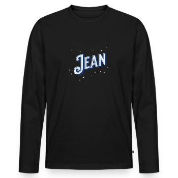 Jean names personalized - Men's Premium Organic Long Sleeve Shirt - black - Front - Nico (187cm)
