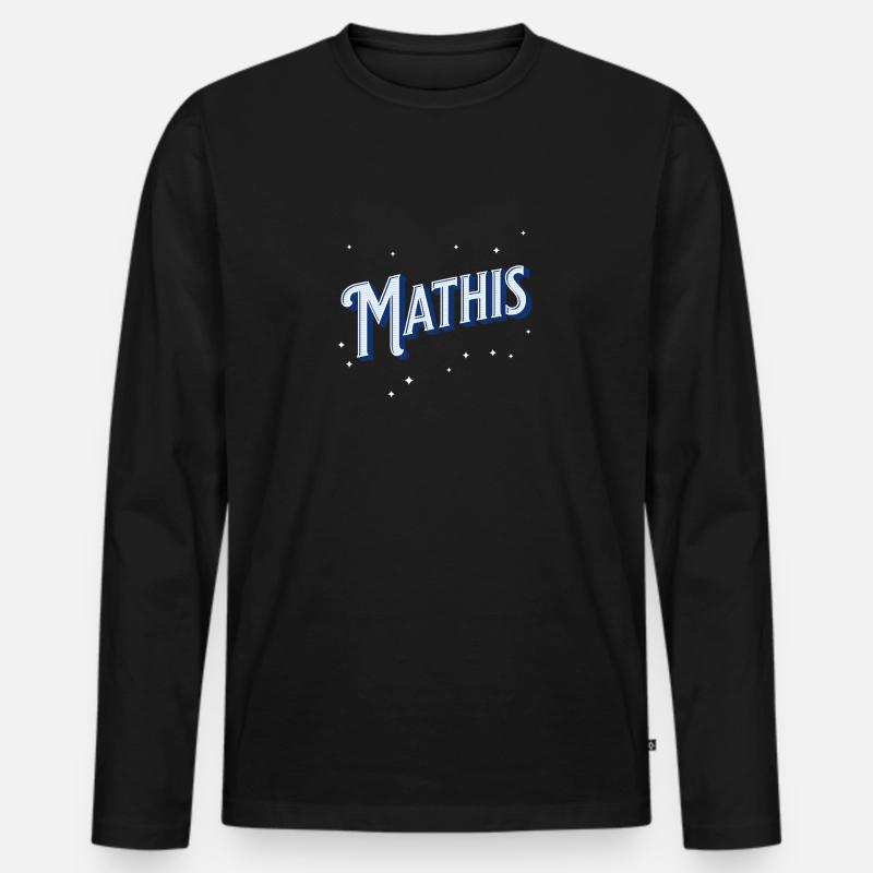 Mathis Namen personalisiert - Männer Premium Bio Langarmshirt - Schwarz