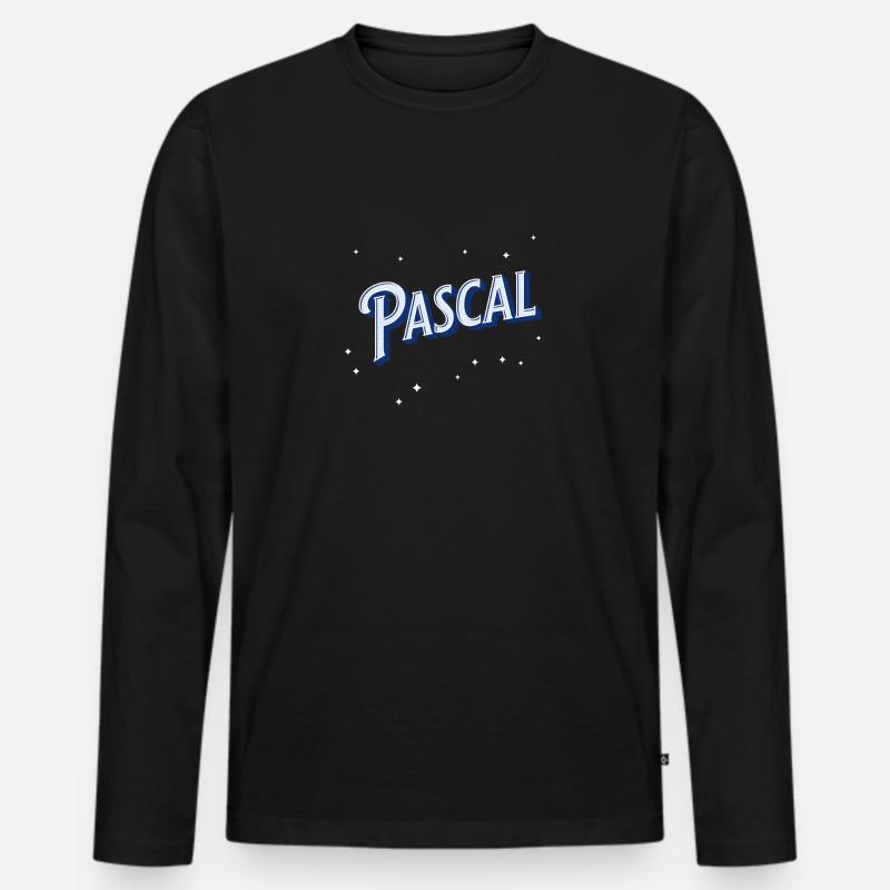 Pascal Namen personalisiert - Männer Premium Bio Langarmshirt - Schwarz