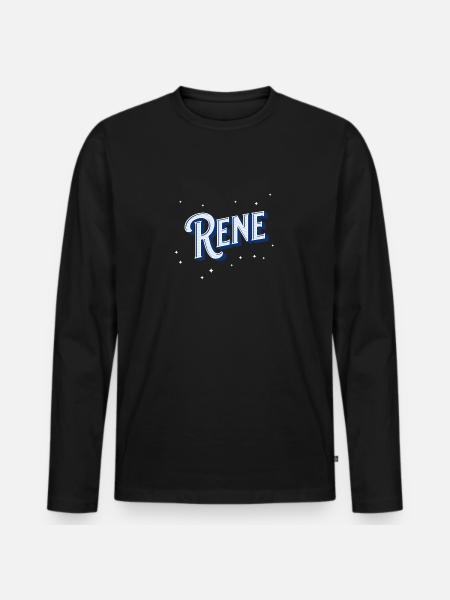 Rene name personalized - Men's Premium Organic Long Sleeve Shirt - black