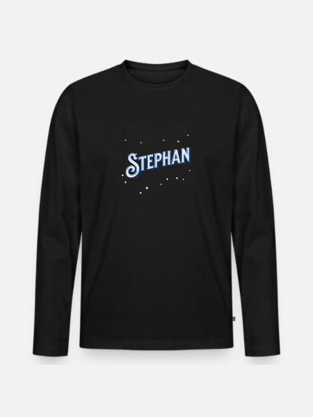 Stephan's name personalized - Men's Premium Organic Long Sleeve Shirt - black
