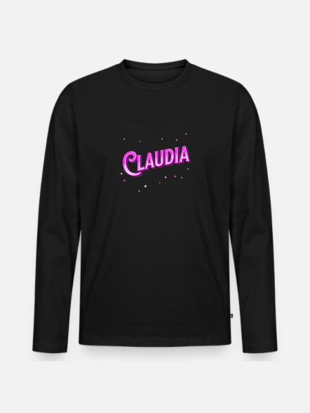 Claudia name personalized - Men's Premium Organic Long Sleeve Shirt - black