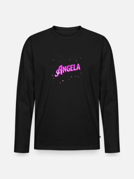 Angela name personalized - Men's Premium Organic Long Sleeve Shirt - black