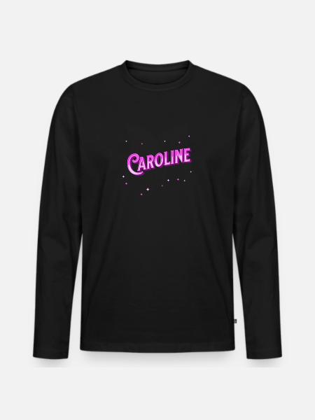 Caroline name personalized - Men's Premium Organic Long Sleeve Shirt - black