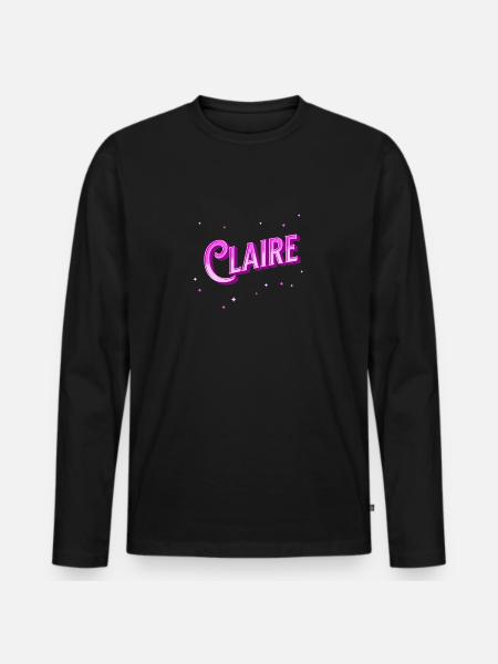 Claire name personalized - Men's Premium Organic Long Sleeve Shirt - black