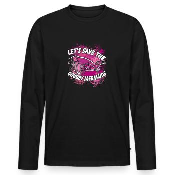 Let's save the manatees. Colorful design - Men's Premium Organic Long Sleeve Shirt - black - Front - Nico (187cm)