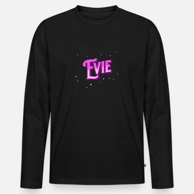Evie Namen personalisiert - Männer Premium Bio Langarmshirt - Schwarz