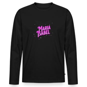 Maria Isabel Namen personalisiert - Männer Premium Bio Langarmshirt - Schwarz - Vorne - Nico (187cm)