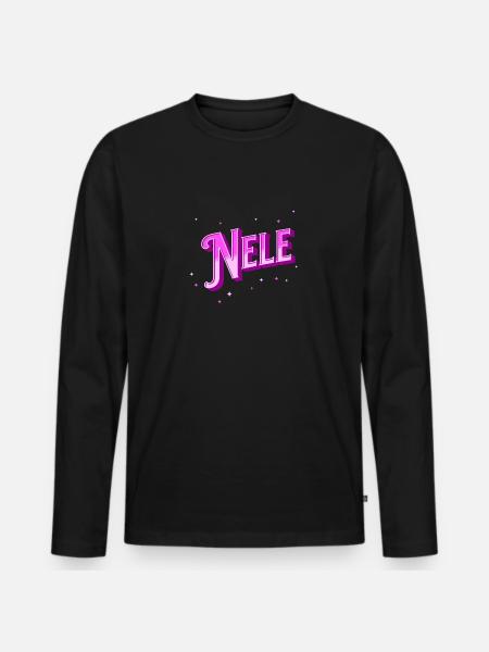 Nele name personalized - Men's Premium Organic Long Sleeve Shirt - black