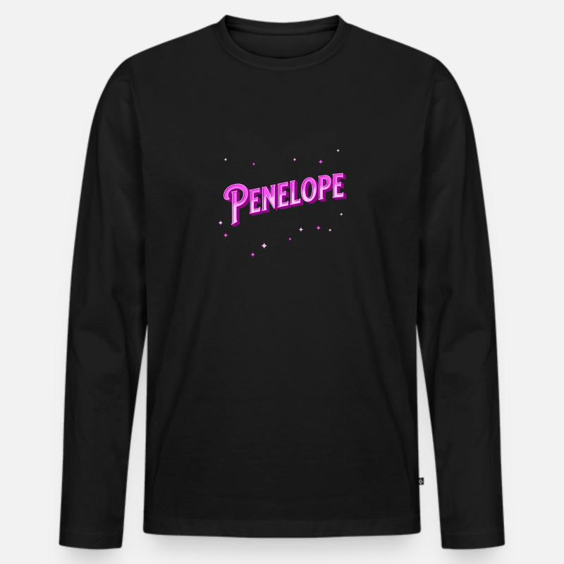 Penelope Namen personalisiert - Männer Premium Bio Langarmshirt - Schwarz