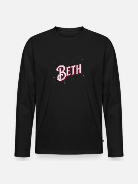 Personalized Beth name - Men's Premium Organic Long Sleeve Shirt - black