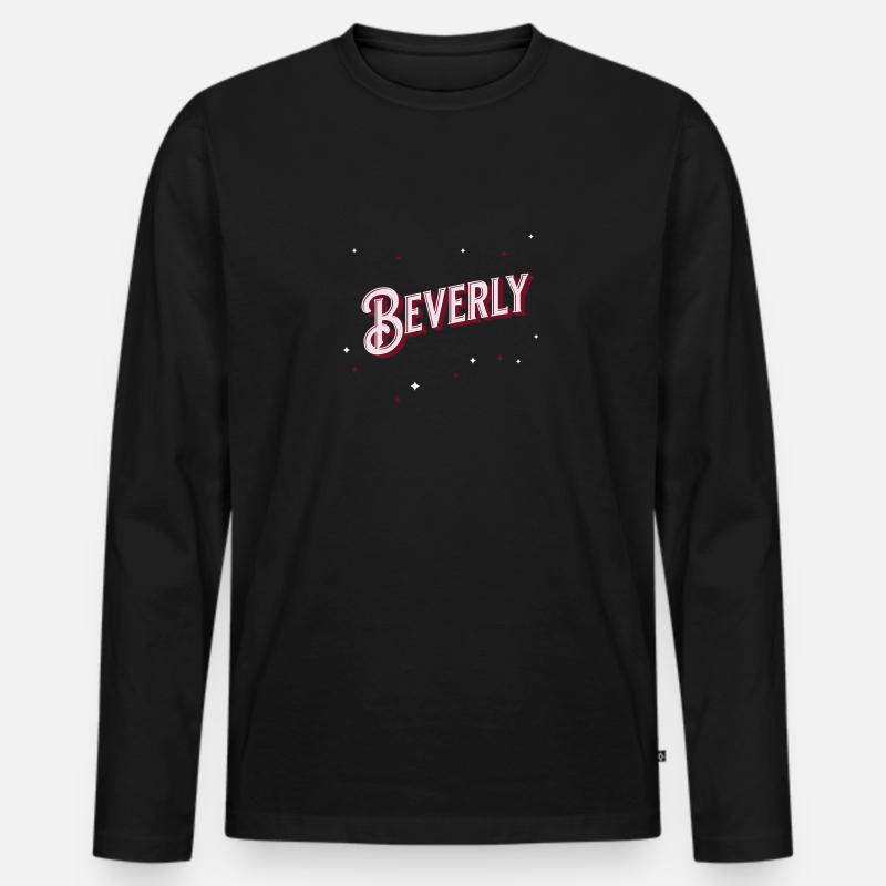 Beverly Namen personalisiert - Männer Premium Bio Langarmshirt - Schwarz