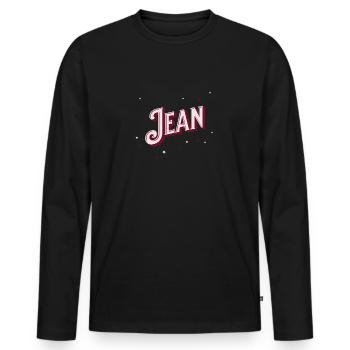 Jean name personalized - Men's Premium Organic Long Sleeve Shirt - black - Front - Nico (187cm)