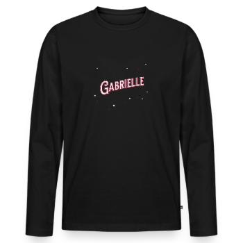 Gabrielle name personalized - Men's Premium Organic Long Sleeve Shirt - black - Front - Nico (187cm)