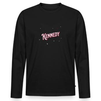 Kennedy name personalized - Men's Premium Organic Long Sleeve Shirt - black - Front - Nico (187cm)