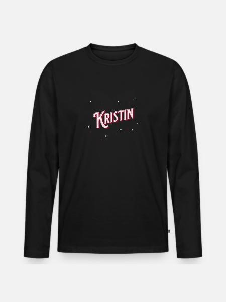 Kristin name personalized - Men's Premium Organic Long Sleeve Shirt - black