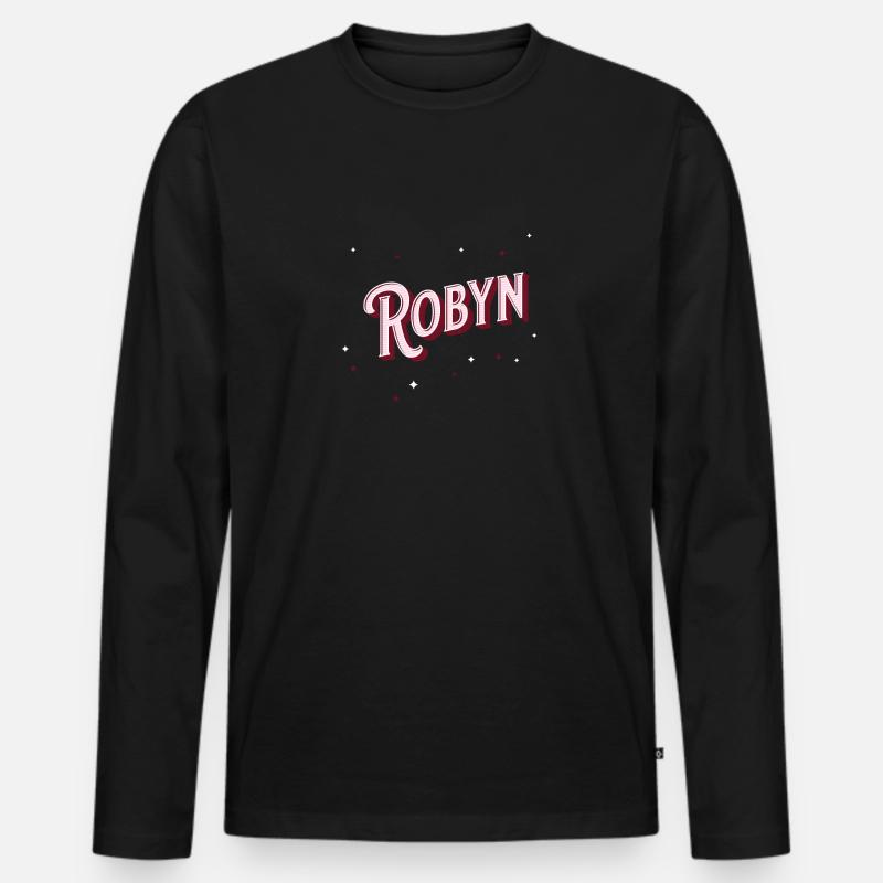 Robyn name personalized - Men's Premium Organic Long Sleeve Shirt - black