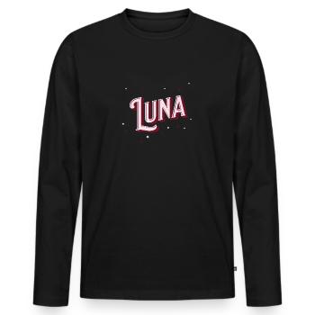 Luna name personalized - Men's Premium Organic Long Sleeve Shirt - black - Front - Nico (187cm)