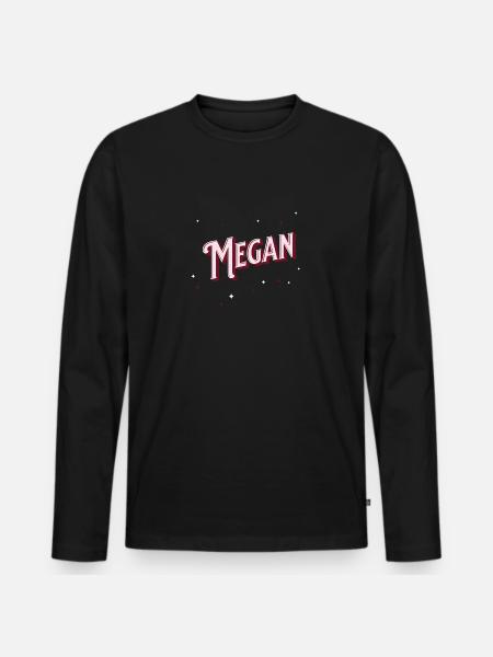 Megan navn personlig - Premium økologisk langermet T-skjorte for menn - svart