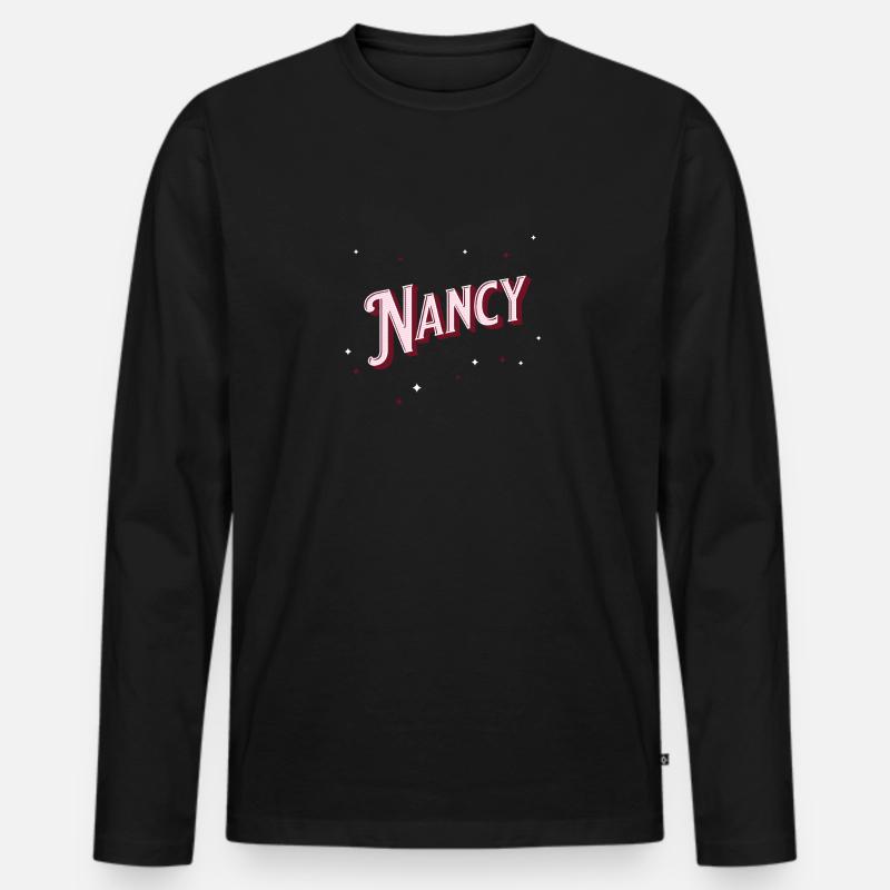 Nancy Namen personalisiert - Männer Premium Bio Langarmshirt - Schwarz