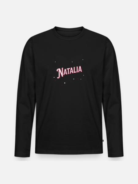Natalia's name personalized - Men's Premium Organic Long Sleeve Shirt - black