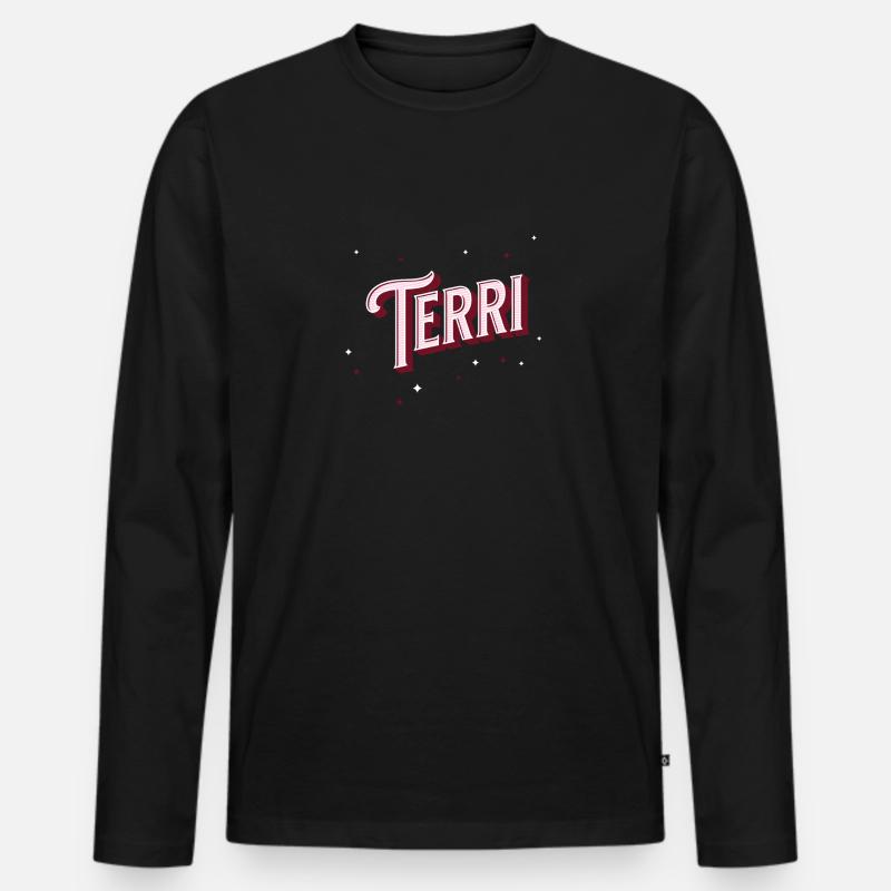 Terri name personalized - Men's Premium Organic Long Sleeve Shirt - black