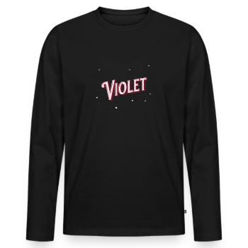 Violet name personalized - Men's Premium Organic Long Sleeve Shirt - black - Front - Nico (187cm)