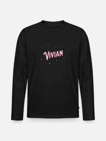 Vivian name personalized - Men's Premium Organic Long Sleeve Shirt - black