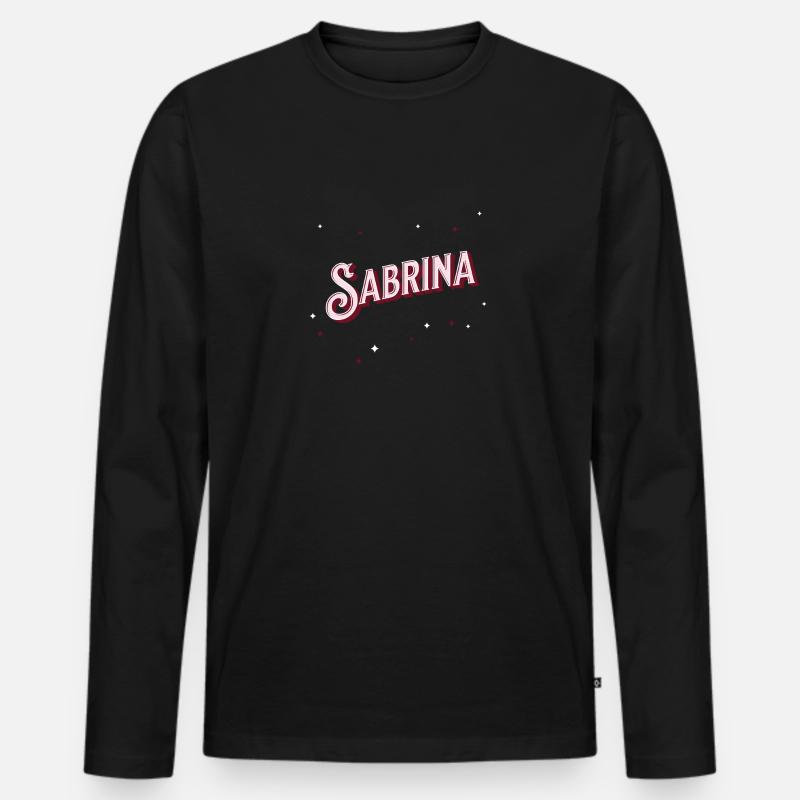 Sabrina's name personalized - Men's Premium Organic Long Sleeve Shirt - black