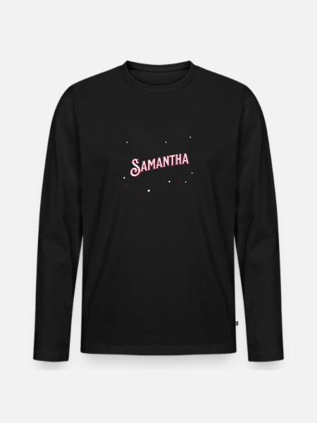 Samantha's name personalized - Men's Premium Organic Long Sleeve Shirt - black