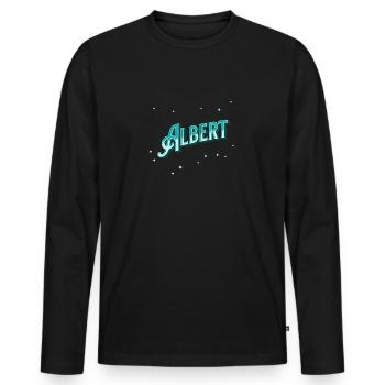 Albert nom personnalisé - T-shirt manches longues Premium bio Homme - noir - Devant - Nico (187cm)